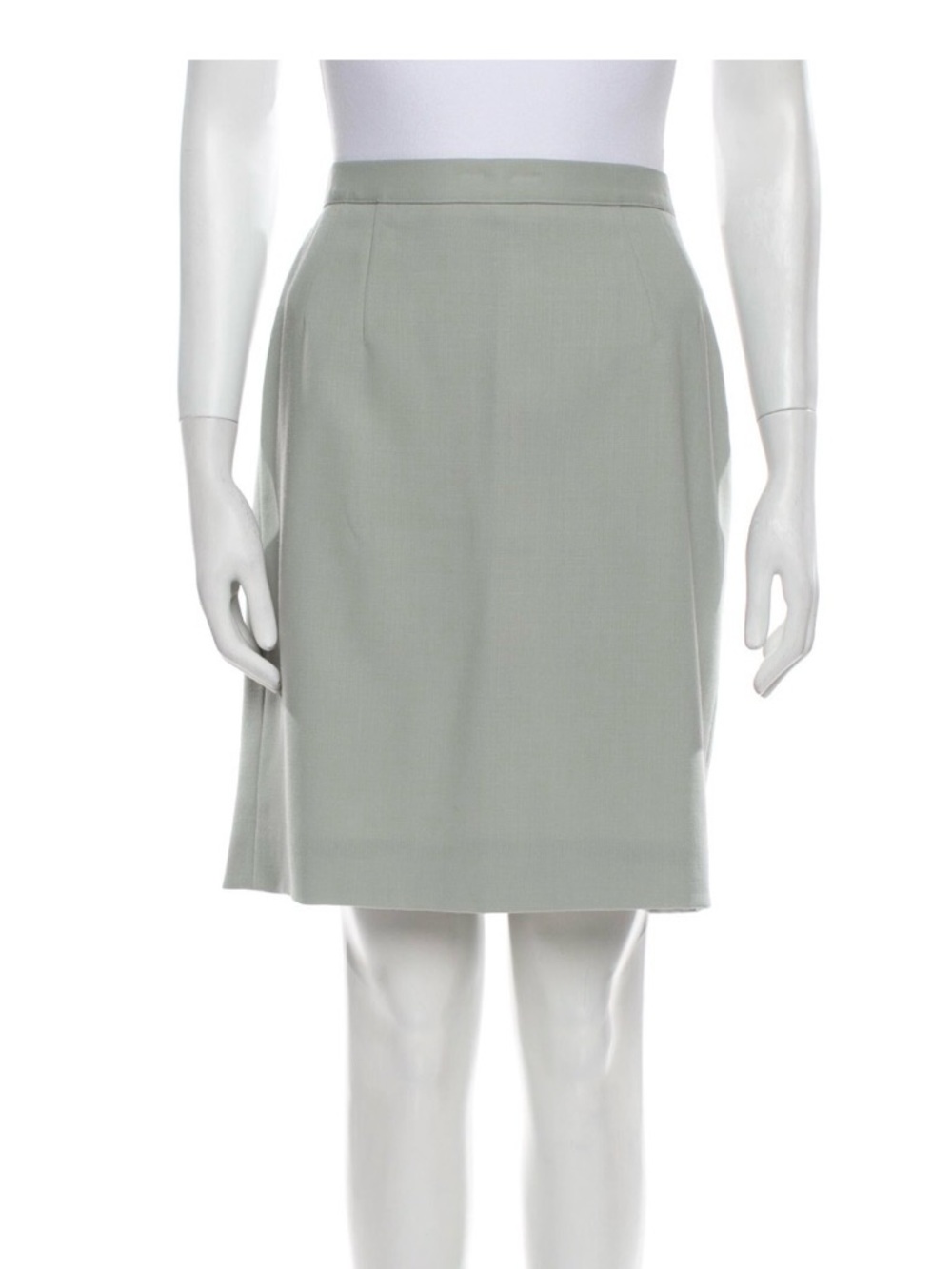 Giorgio Armani White Silk-Blend Pencil Skirt